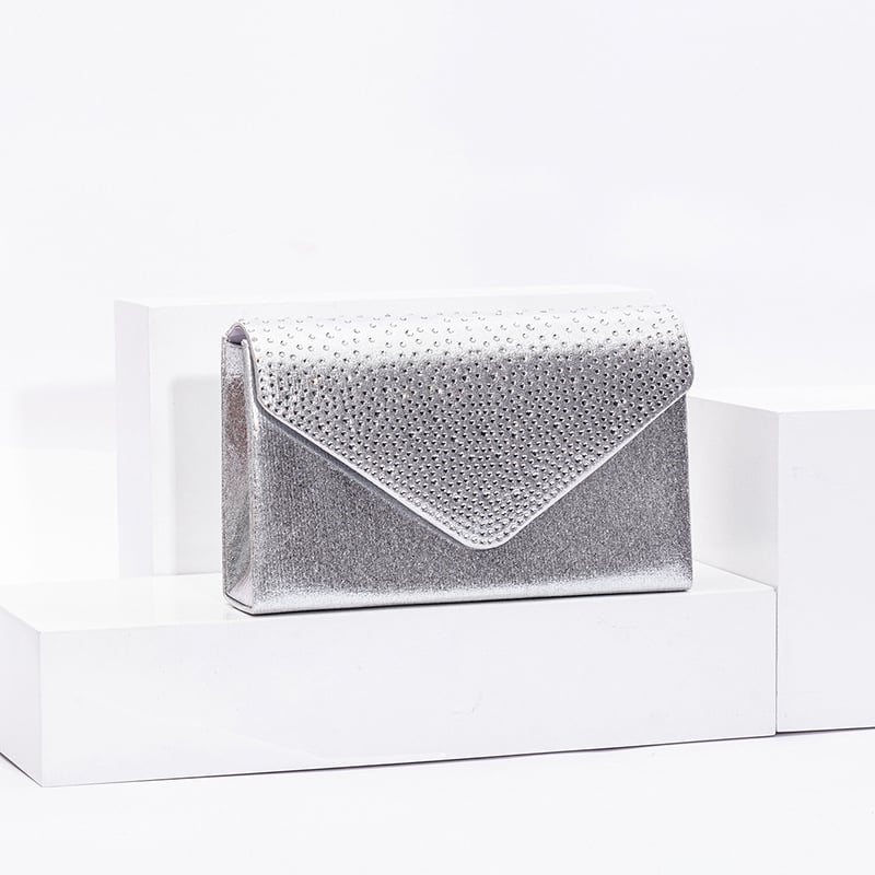 Дамска вечерна клач чанта от PU, хоризонтална квадратна форма, триизмерна външна чанта, затваряне с капак, полиестерна облицовка
