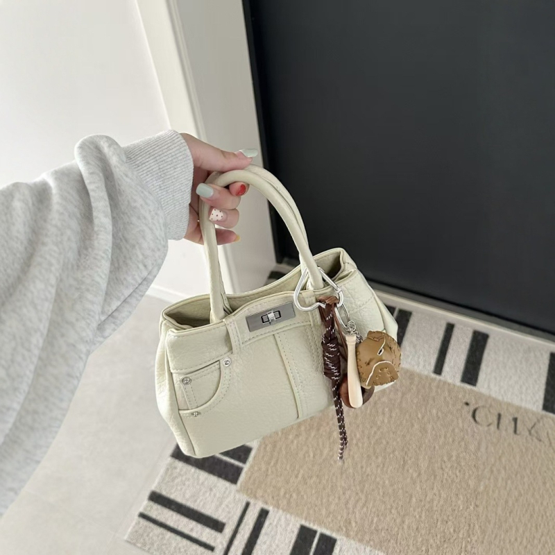 PU crossbody torba s zaključavanjem, horizontalni kvadratin oblik, gradski stil jednostavnosti, unutarnji džep sa zipom