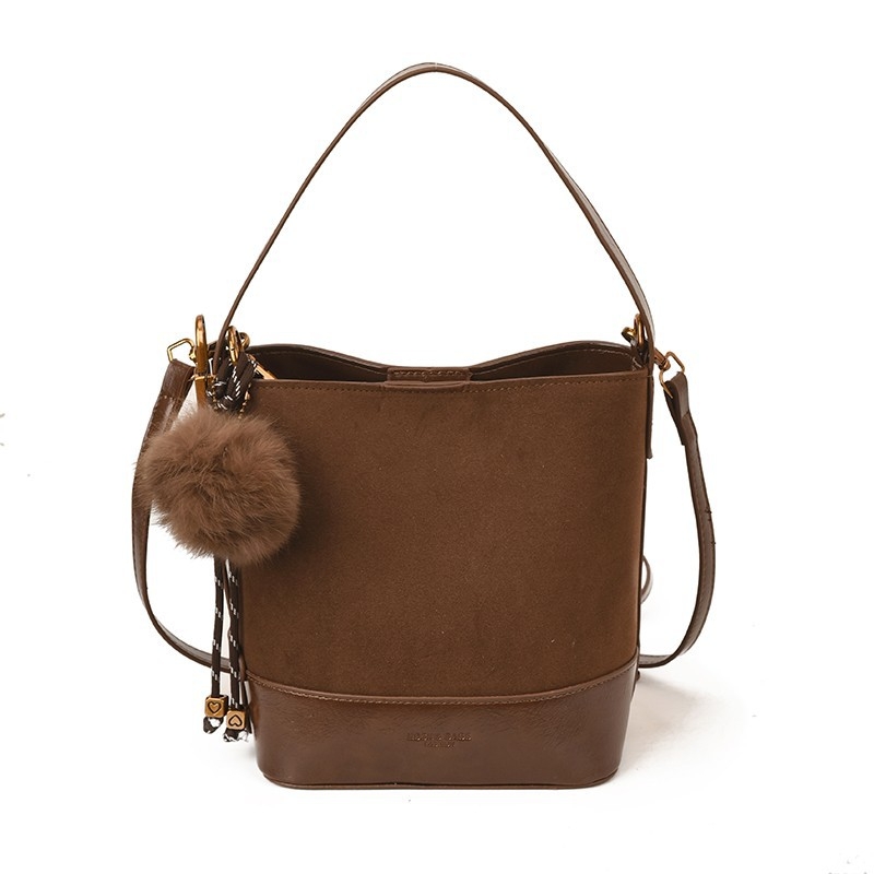 Ženska bucket torba, retro stil, novi model 2025 s matnom teksturom, jednonamenska torba preko ramena, za jesen i zimu