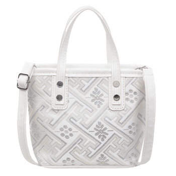 Τσάντα κουβά PU με εθνικό μοτίβ Wanji, φερμουάρ, θήκη για κινητό