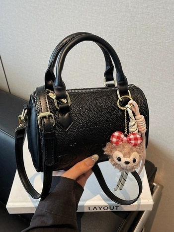 Ženska mala teksturirana crossbody torbica s printom, XL veličina, od tkanine