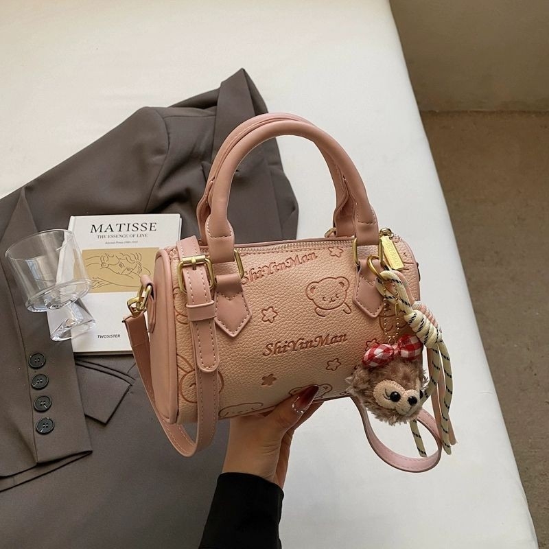 Ženska mala teksturirana crossbody torbica s printom, XL veličina, od tkanine