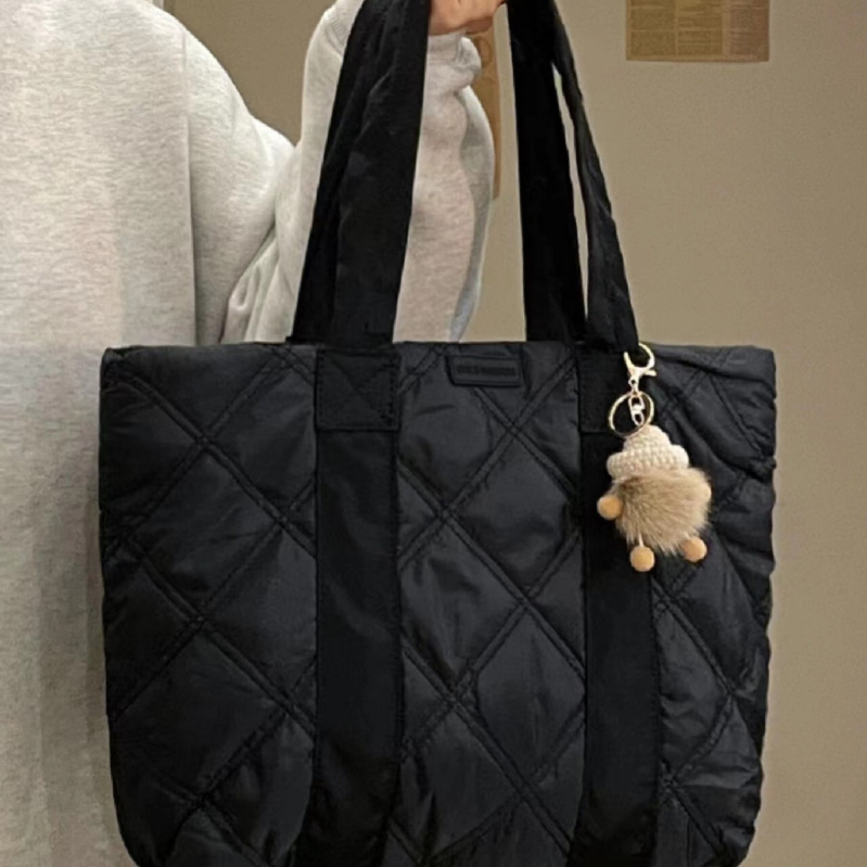 Nylon tote torba, vertikalni kvadratni oblik, magnetska kopča, džep na zip, za svakodnevnu upotrebu