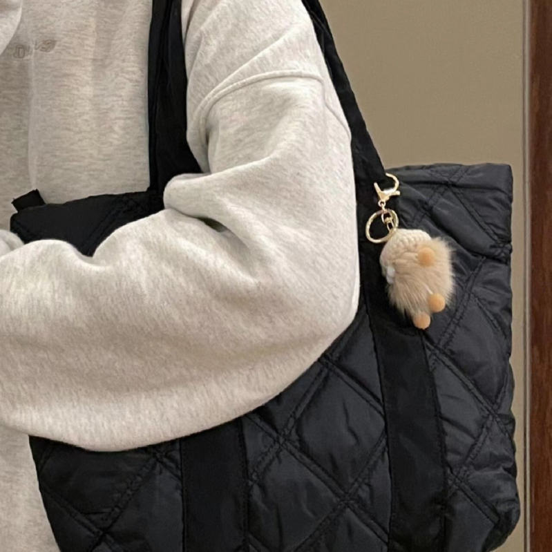 Nylon tote torba, vertikalni kvadratni oblik, magnetska kopča, džep na zip, za svakodnevnu upotrebu