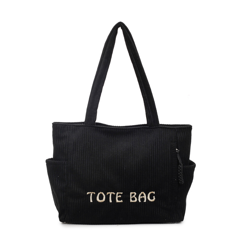 Torbica Tote - gradski jednostavni stil, platno, vodoravni kvadratni oblik, zatvarač