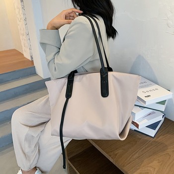 Ženska Tote torba od Oxford platna, gradski jednostavan stil, torba ispod pazuha, vodoravni kvadratični oblik, zatvarač na zip