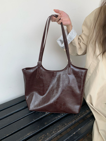Ženska Tote torba – PU materijal, gradski stil, vodoravni kvadratni oblik, magnetska kopča, skriveni džep sa zipom