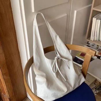 Unisex PU tote torba s remenom s mašnom, velik kapacitet, proljeće 2024