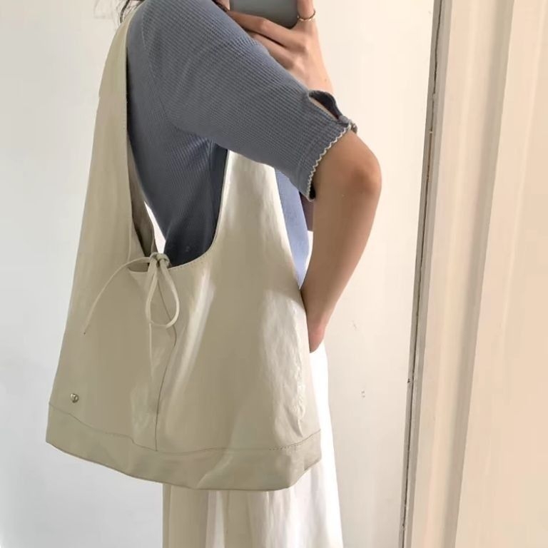 Unisex PU tote torba s remenom s mašnom, velik kapacitet, proljeće 2024