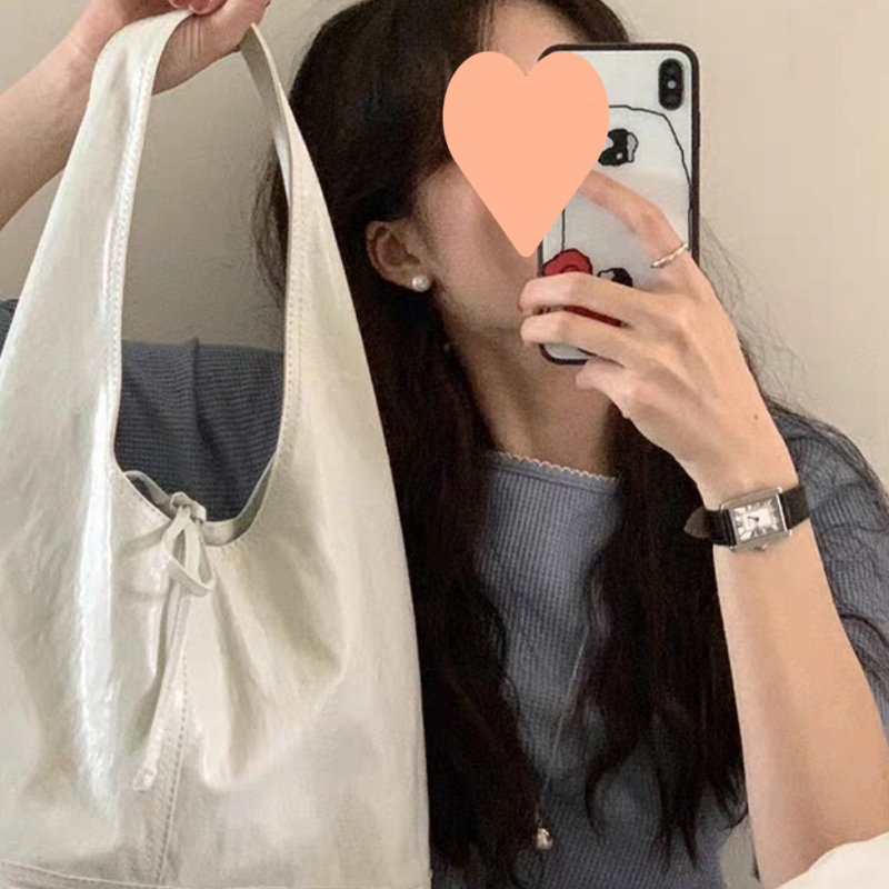 Unisex PU tote torba s remenom s mašnom, velik kapacitet, proljeće 2024