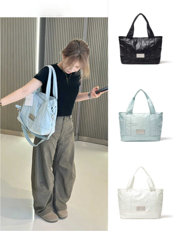 Nylon Tote torba za žene, zatvaranje na zip, uspravni kvadratni oblik, laminirana unutarnja džep sa zatvaračem, podloga od poliestera, jedna naramenica, ulični stil
