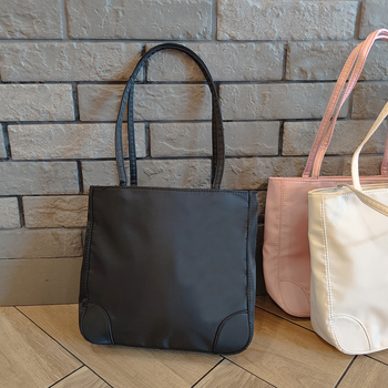 Nylon tote torba za rame, otvoreni gornji dio, vertikalni kvadratni oblik, džep za telefon