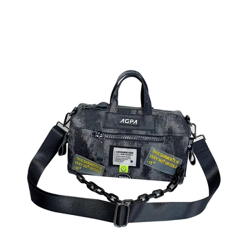 Ženska denim torba, gradski minimalistički stil, Boston torba, horizontalni kvadratnog oblika, zatvarač na zip