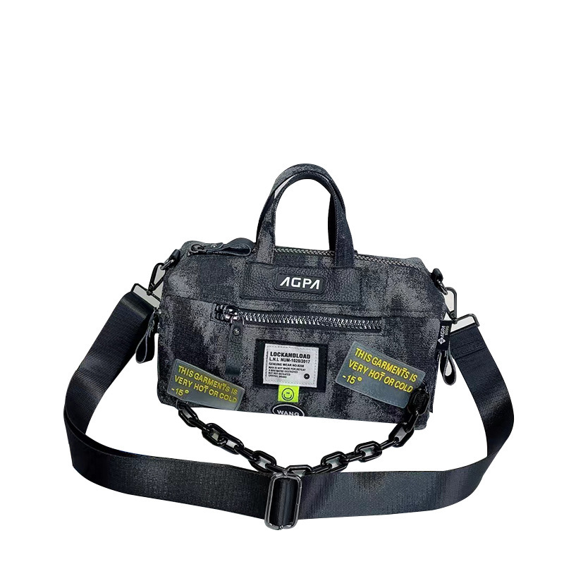 Ženska denim torba, gradski minimalistički stil, Boston torba, horizontalni kvadratnog oblika, zatvarač na zip