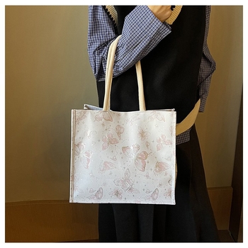 Torba Tote, gradski stil street fashion, najlonski materijal, vodoravni kvadratni oblik, magnetsko zatvaranje