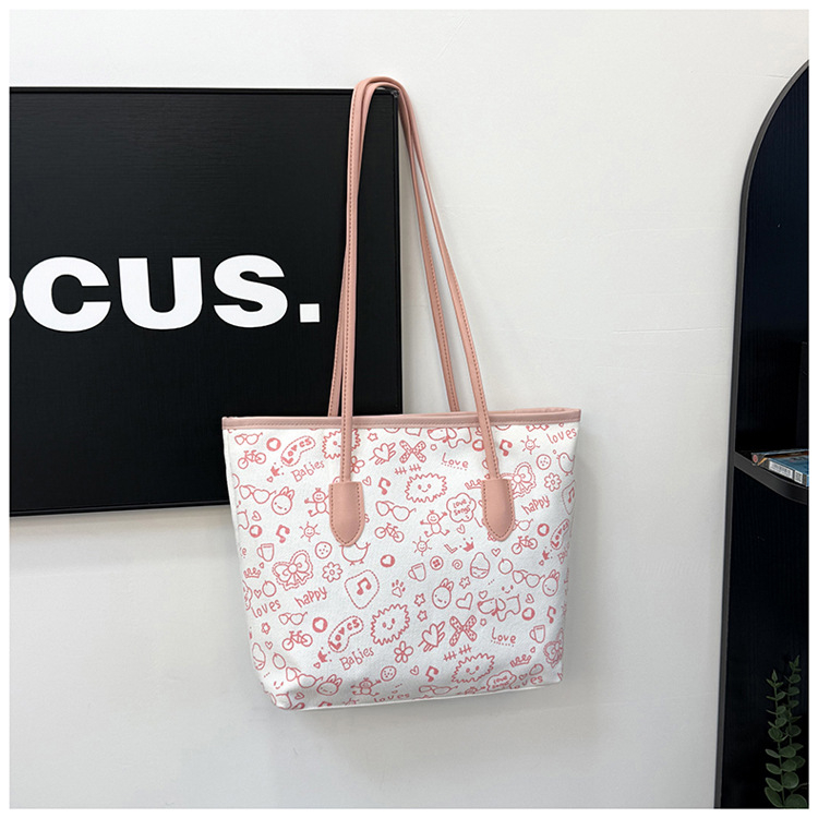 Torba Tote – ulični stil, materijal: tkanina, zatvarač, poliester podstava, horizontalni kvadratni oblik