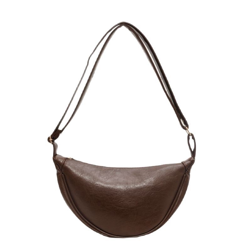 Crossbody torbica Dumpling od PU, gradski minimalistički stil, zatvarač, džep za telefon