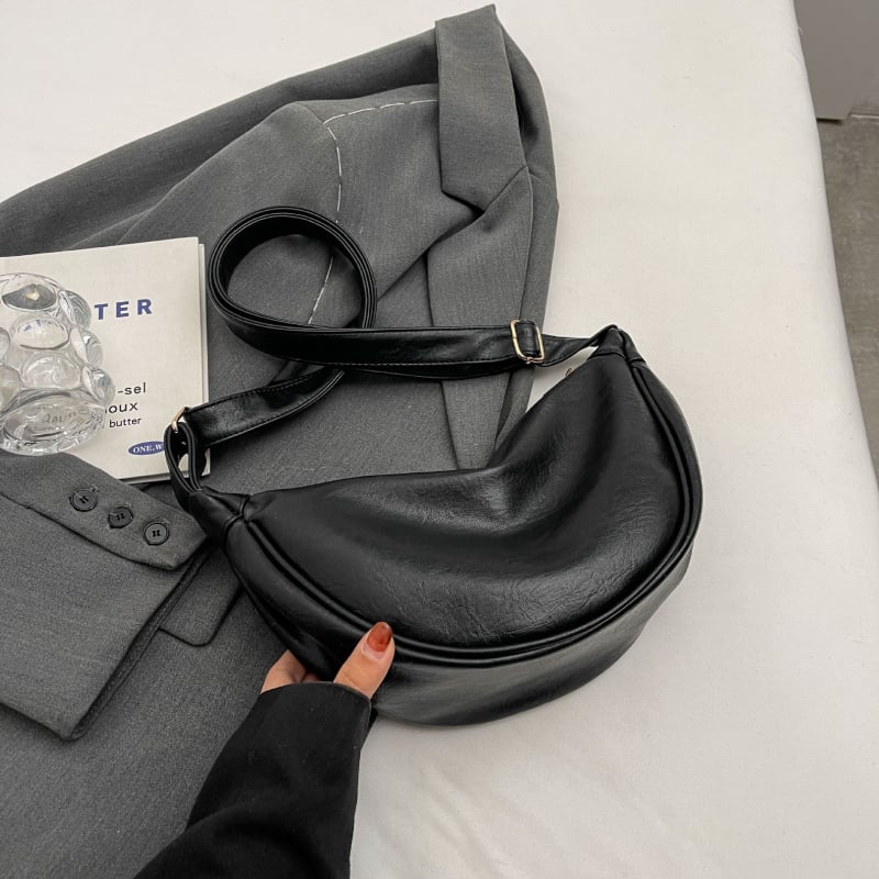 Crossbody torbica Dumpling od PU, gradski minimalistički stil, zatvarač, džep za telefon