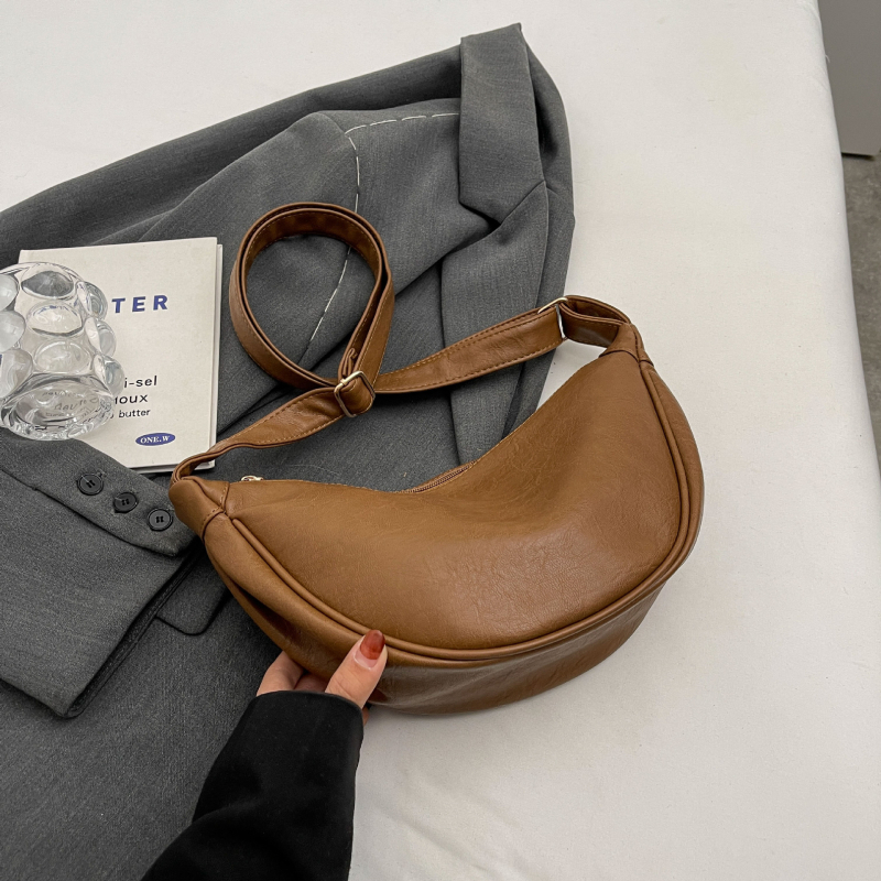 Crossbody torbica Dumpling od PU, gradski minimalistički stil, zatvarač, džep za telefon