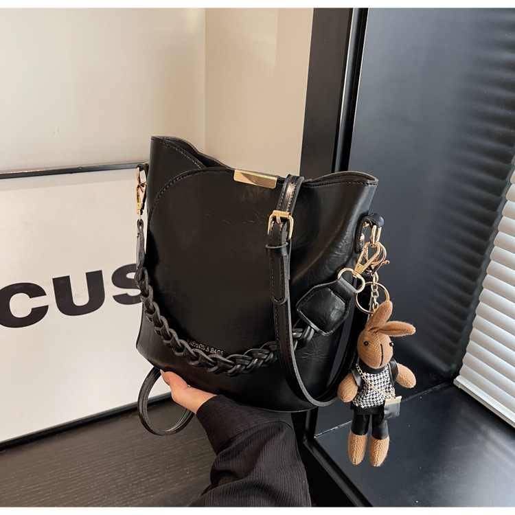 Ženska torba bucket, novi gradski stil, retro dizajn s finomom teksturom, svestrana crossbody torba za dnevnu upotrebu