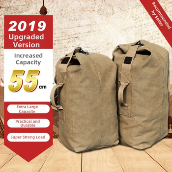 Vīriešu platna mugursoma bucket stilā ceļojumiem un ikdienas lietošanai, ar izliektām plecu siksnām, saderīga ar 16 collu klēpjdatoru, iekšējā odere neilons