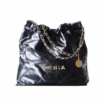 22Bag ženska torba u stilu Chanel, dijamantni uzorak quilt i zlatni lanac, bucket bag, velika zapremina, gradski stil