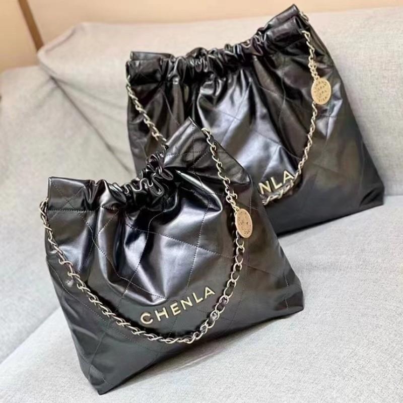 22Bag ženska torba u stilu Chanel, dijamantni uzorak quilt i zlatni lanac, bucket bag, velika zapremina, gradski stil