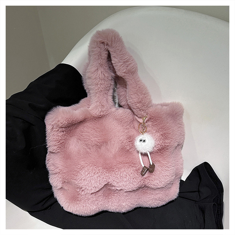 Plušnata bubble tote torba za djevojčice, Lazy Wind dizajn, jesen-zima, visoko-kvalitetna bucket torba