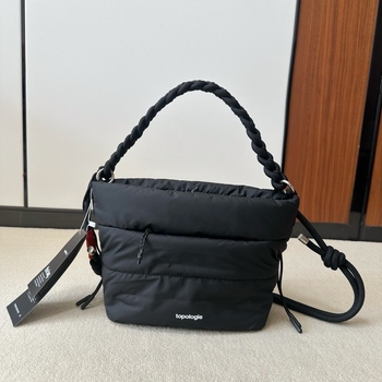 Unisex nylon Bucket Bag, cilindričnog oblika, zatvarač, džep za telefon, podstava od poliestera