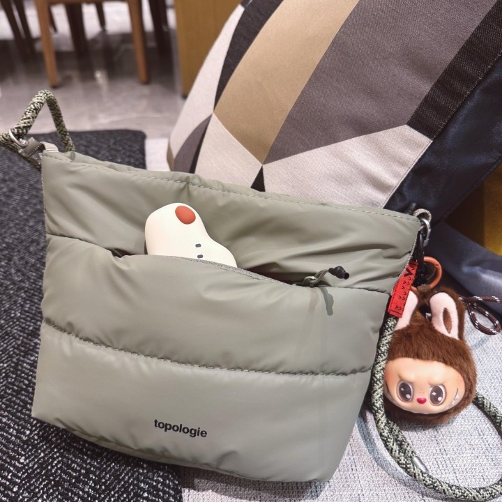 Unisex nylon Bucket Bag, cilindričnog oblika, zatvarač, džep za telefon, podstava od poliestera