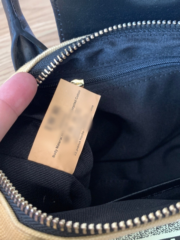 Canvas bucket bag s perlom po traku i patchworkom, u kompletu s poklon kutijom; zatvaranje šnurnom, unutarnja džep za dokumente, podstava od platna, horizontalni kvadratni oblik