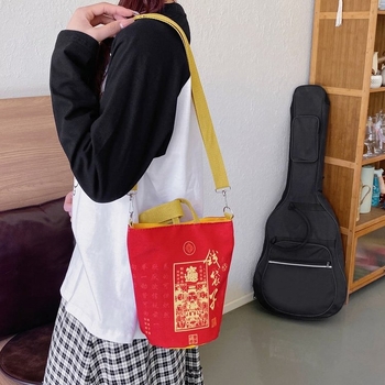Najlonska bucket torba, zaključavanje lokotom, bez podstave, džep za mobitel, mladenački kampus stil
