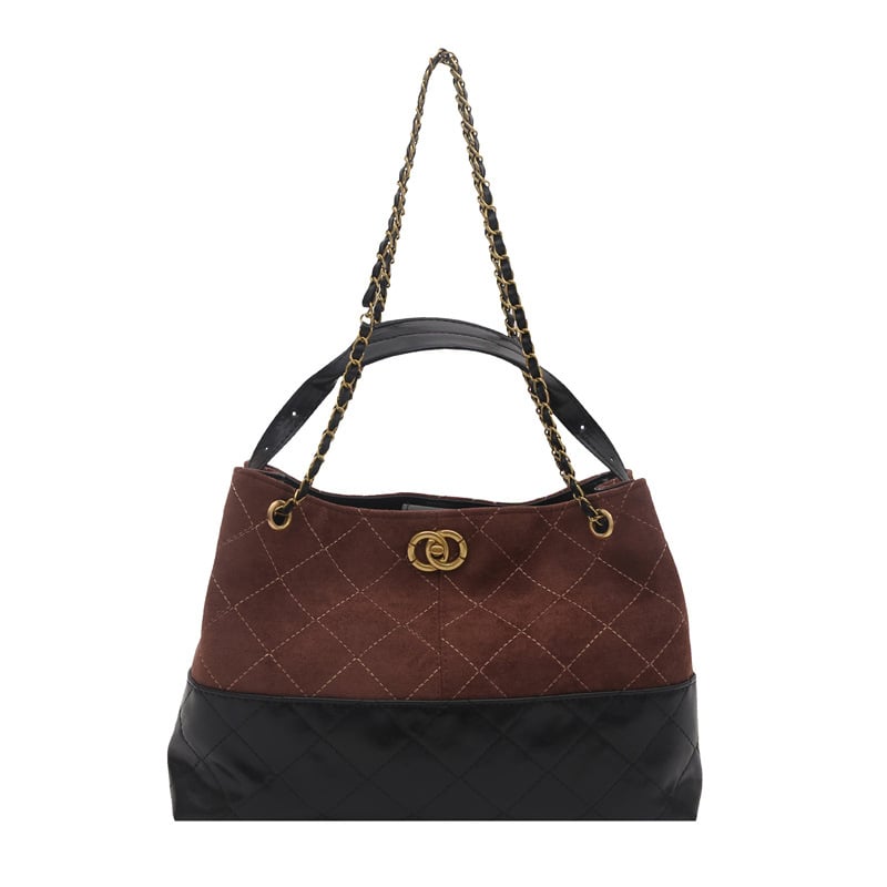 Дамска чанта-кофа: PU материал, ретро стил, голям капацитет, хоризонтално квадратна форма, ключалка