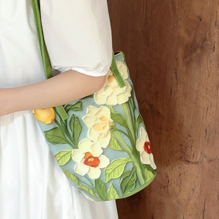 Geantă din pânză cilindrică, cu deschidere deschisă, căptușeală din pânză, buzunar intern pentru telefon, potrivită pentru utilizare zilnică