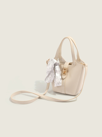 Geantă bucket din PU, stil coș de legume, formă de găleată, închidere cu lacăt, căptușeală din piele sintetică, o curea, pentru uz zilnic