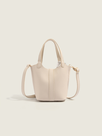 Geantă bucket din PU, stil coș de legume, formă de găleată, închidere cu lacăt, căptușeală din piele sintetică, o curea, pentru uz zilnic