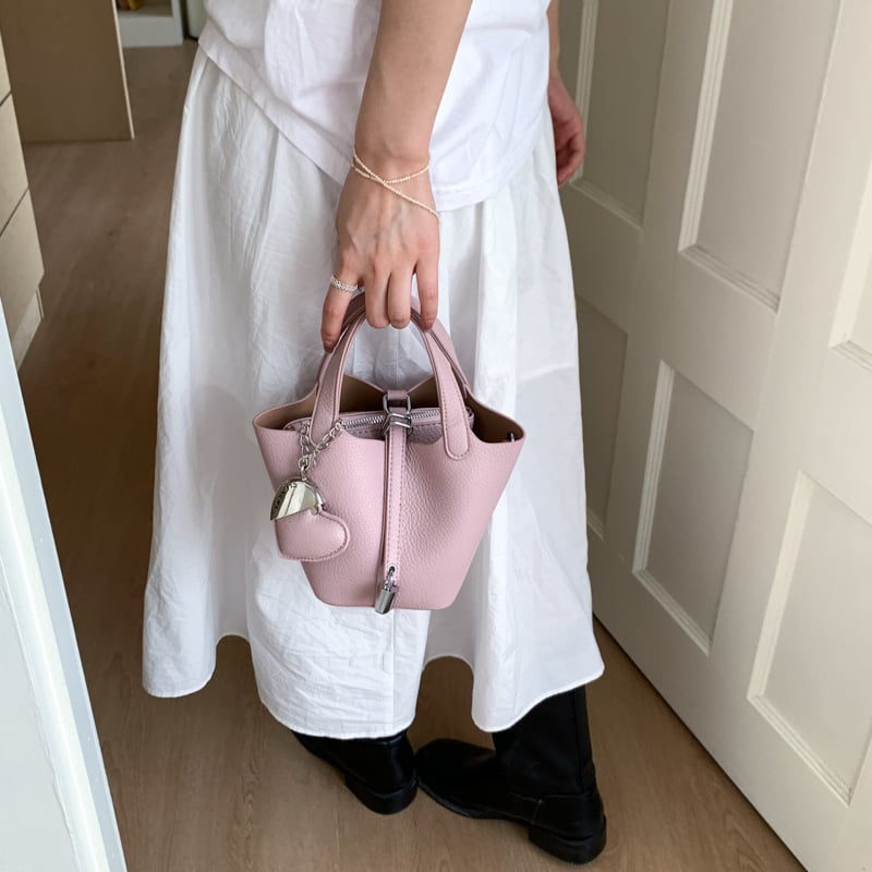 PU bucket bag, stil Urban-Simplicity, căptușeală poliester, închidere cu lacăt