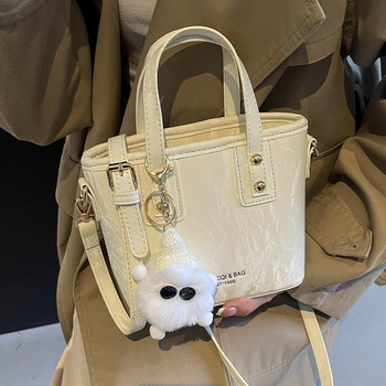 Unisex bucket torba od najlona s PU podstavom, zatvarač, zima 2025