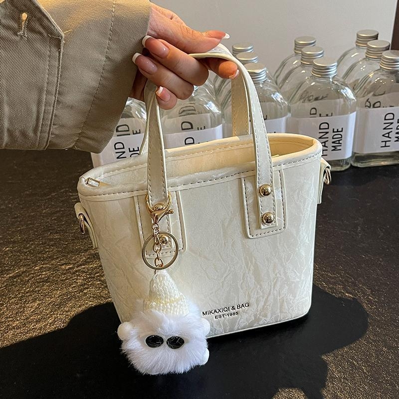 Unisex bucket torba od najlona s PU podstavom, zatvarač, zima 2025