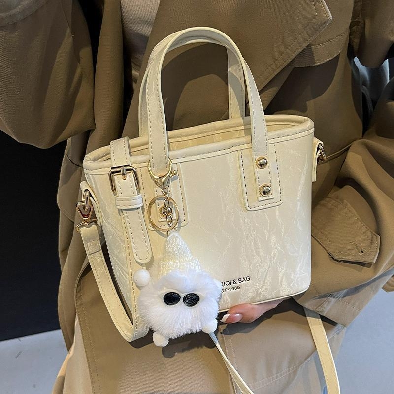 Unisex bucket torba od najlona s PU podstavom, zatvarač, zima 2025