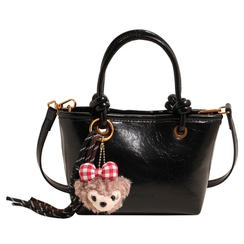 Geantă bucket cu stil urban simplu, material PU, formă bucket, închidere magnetică, buzunar interior cu fermoar, căptușeală din poliester, primăvara 2025