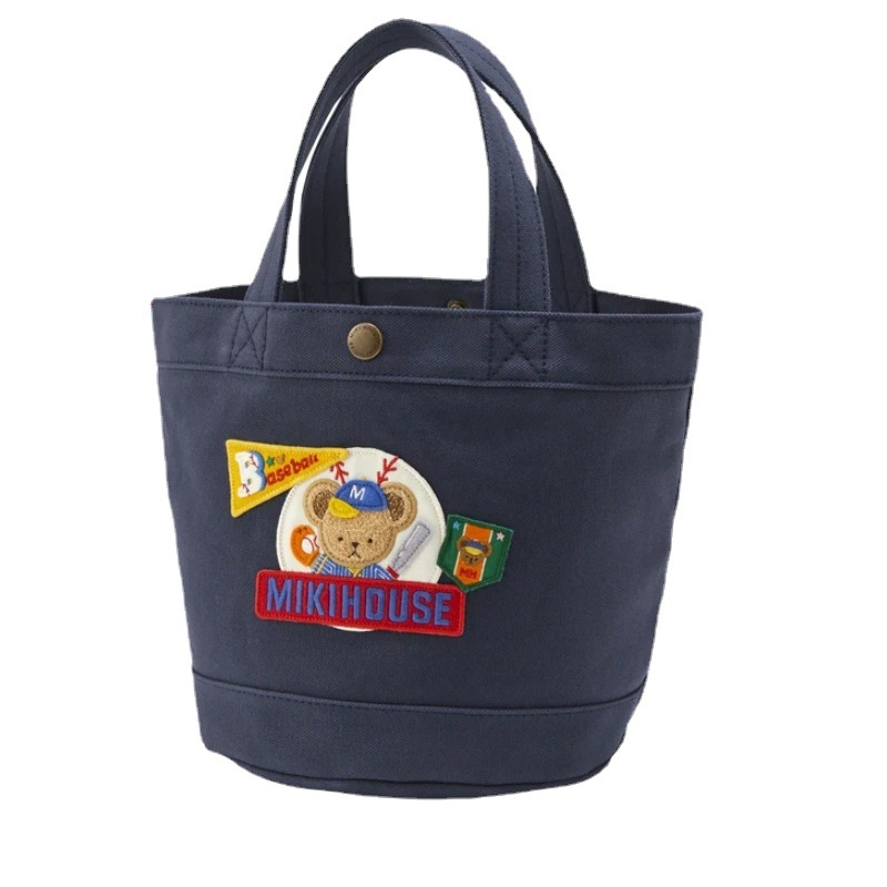 Majčina bucket torba s vezom – platno, gradski stil, unutarnji pretinac sa zatvaračem