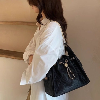 Geantă bucket pentru femei, quilted, stil casual, poliester, primăvara 2025, crossbody