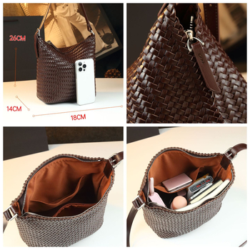 Geantă tip găleată, PU piele, Stil casual, Vara 2025, Utilizare zilnică