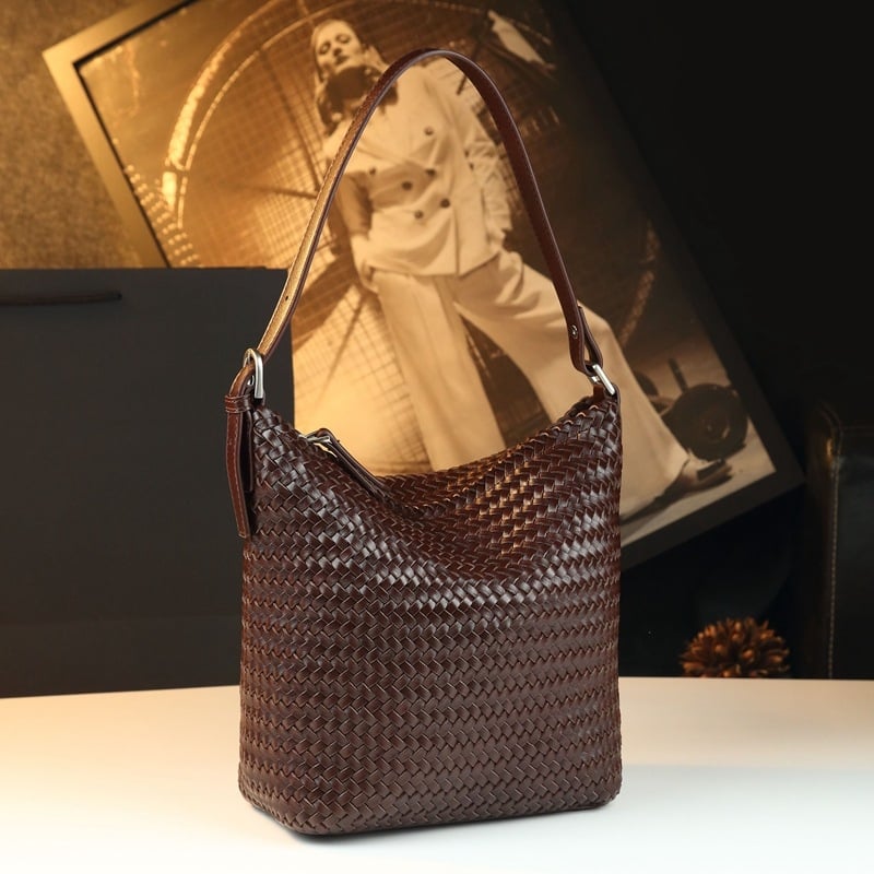 Geantă tip găleată, PU piele, Stil casual, Vara 2025, Utilizare zilnică