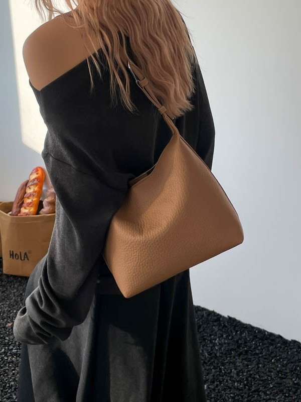 Geantă bucket pentru femei — material PU; formă verticală pătrată; închidere cu fermoar; buzunar interior laminat (PU; formă verticală pătrată; închidere cu fermoar; buzunar interior laminat)