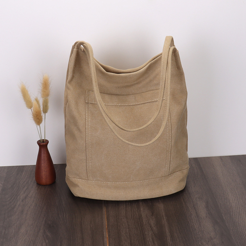 Bucket torba, urban stil, platno, vertikalni kvadratni oblik, magnetsko zatvaranje, skriveni džep sa zipom, džep za mobitel, džep za ID
