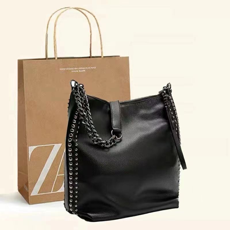 Geantă Tote Bucket Annmuu, Stil Stradal, PU, cu fermoar (Stil Stradal, PU, Bucket type, Zipper, Annmuu)