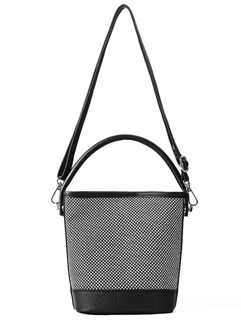 Ženska bucket bag, urbani minimalistički stil, PU koža, vertikalni kvadratni oblik, otvoreni gornji dio