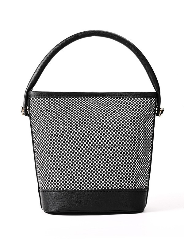 Ženska bucket bag, urbani minimalistički stil, PU koža, vertikalni kvadratni oblik, otvoreni gornji dio